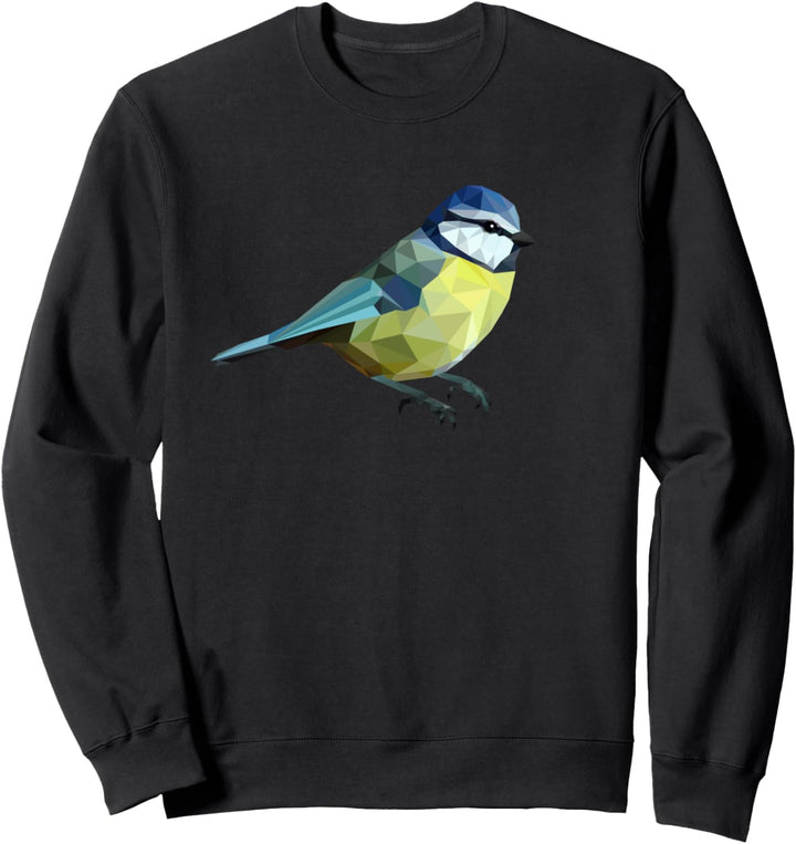 Blaumeise in Polygon-Technik - fluegge Premium Design Sweatshirt