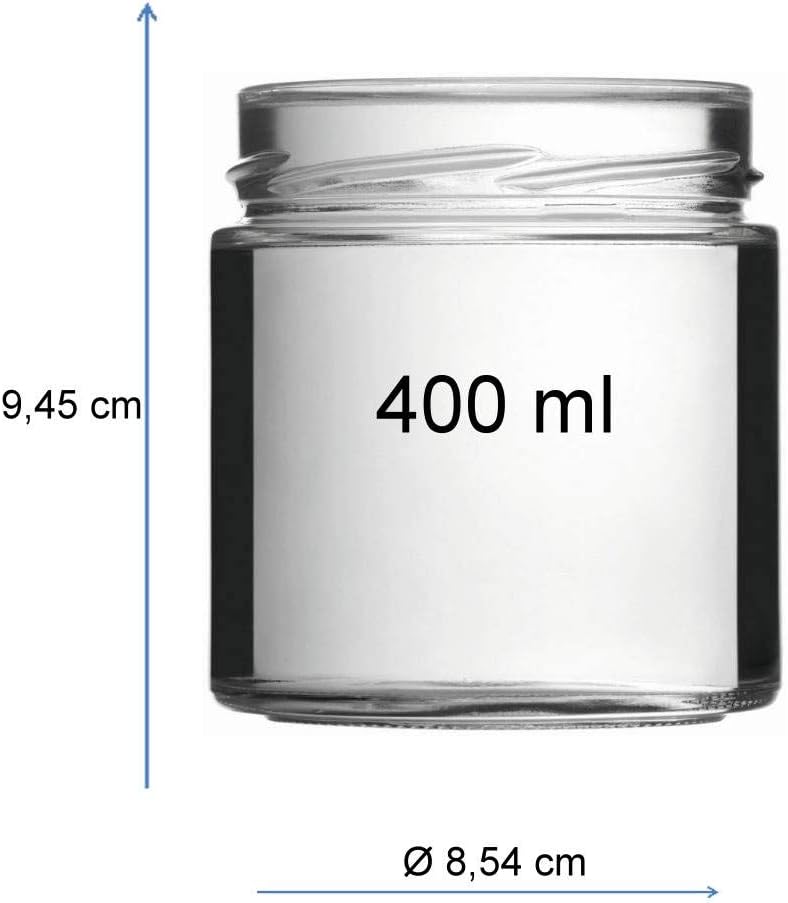 mikken 12 x Einmachglas 400 ml Vorratsglas mit Schraubverschluss PVC frei inkl. Trichter