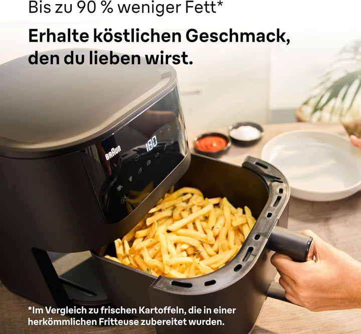 Braun MultiFry 5 HF5030 Digitale Heissluftfritteuse, 6L Airfryer, 80-220°, 8 Programme, spülmaschine