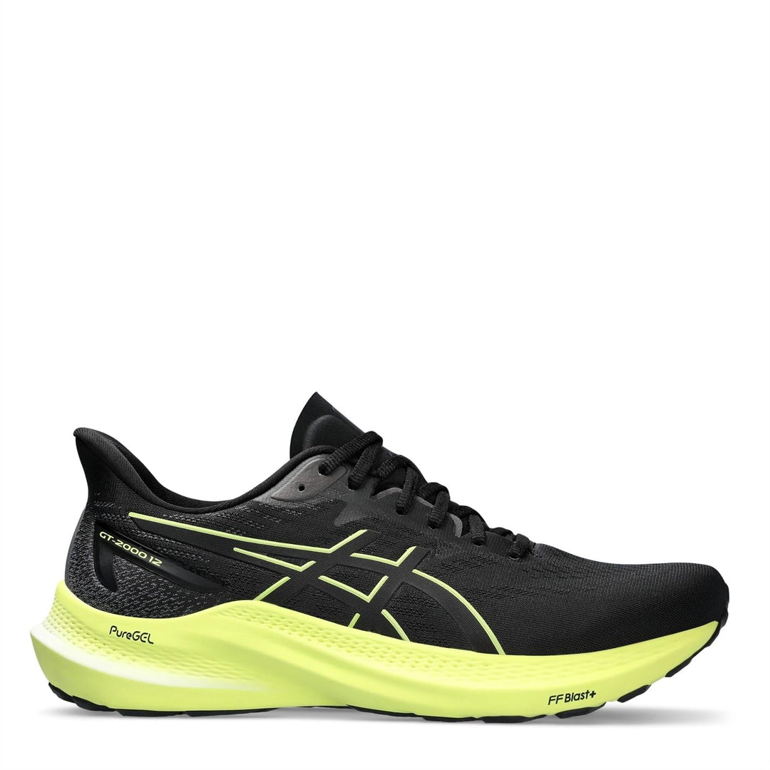 ASICS Herren Gt-2000 12 Sneaker, 40.5 EU Black Glow Yellow