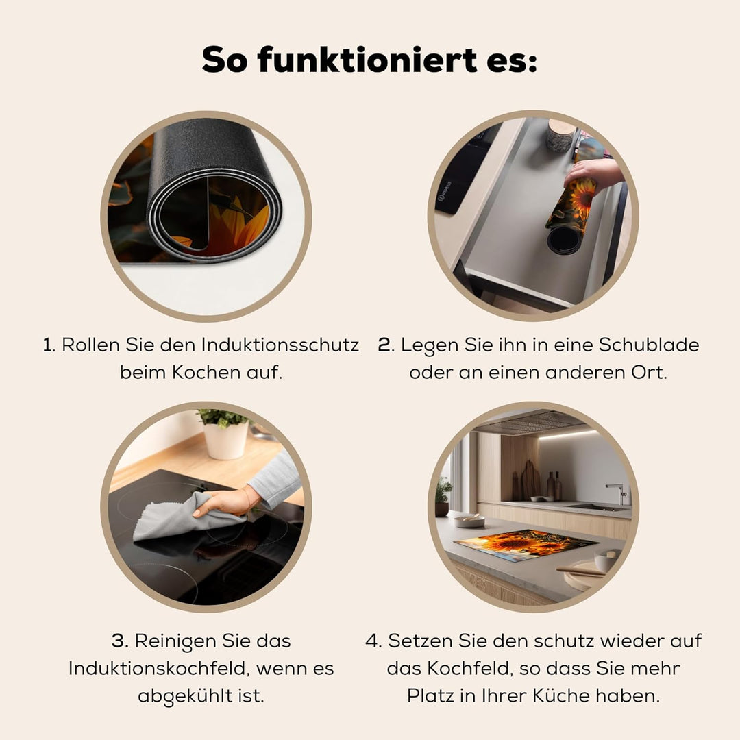 KitchenYeah© Herdabdeckplatte Einteilig Ceranfeld Abdeckplatte Küche Deko Ceranfeldabdeckung Herdabd