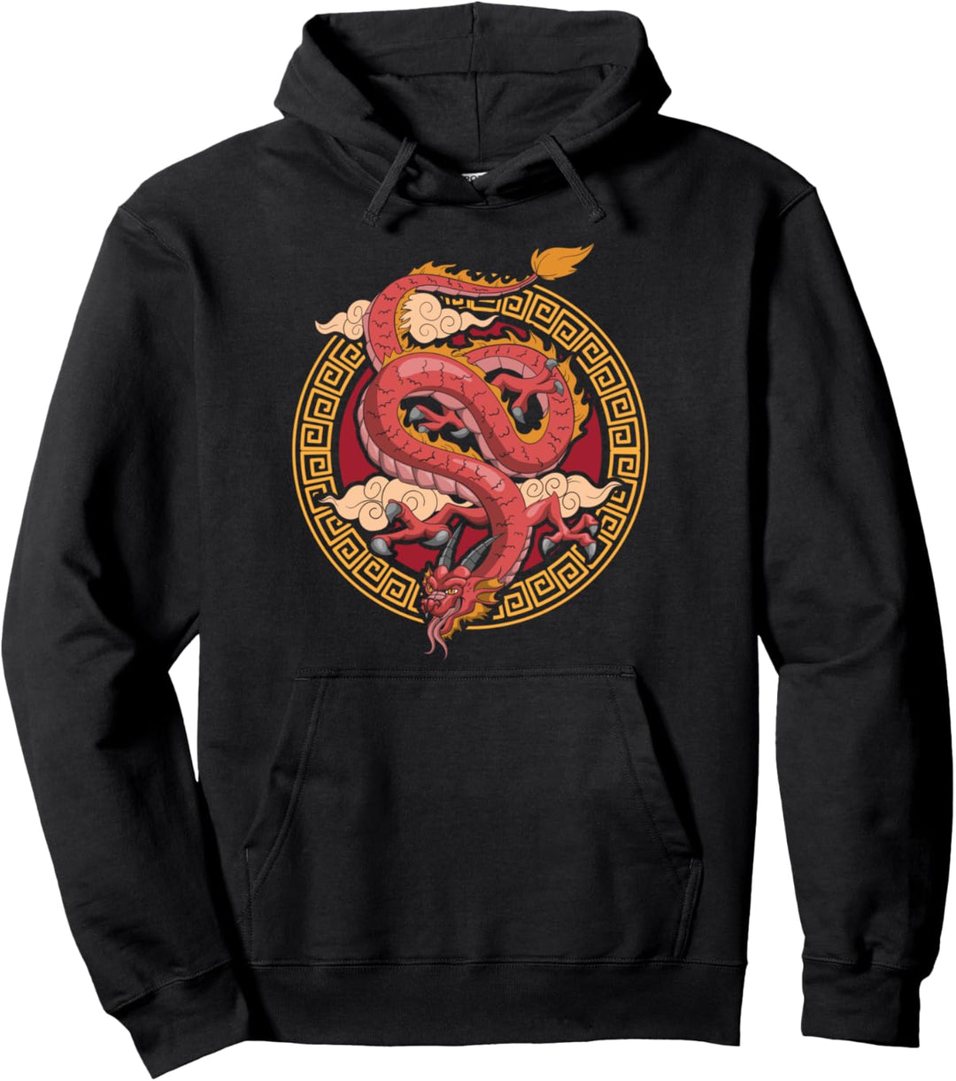 Fantasy Tier Drachen Mystische Kreatur Chinesischer Drache Pullover Hoodie