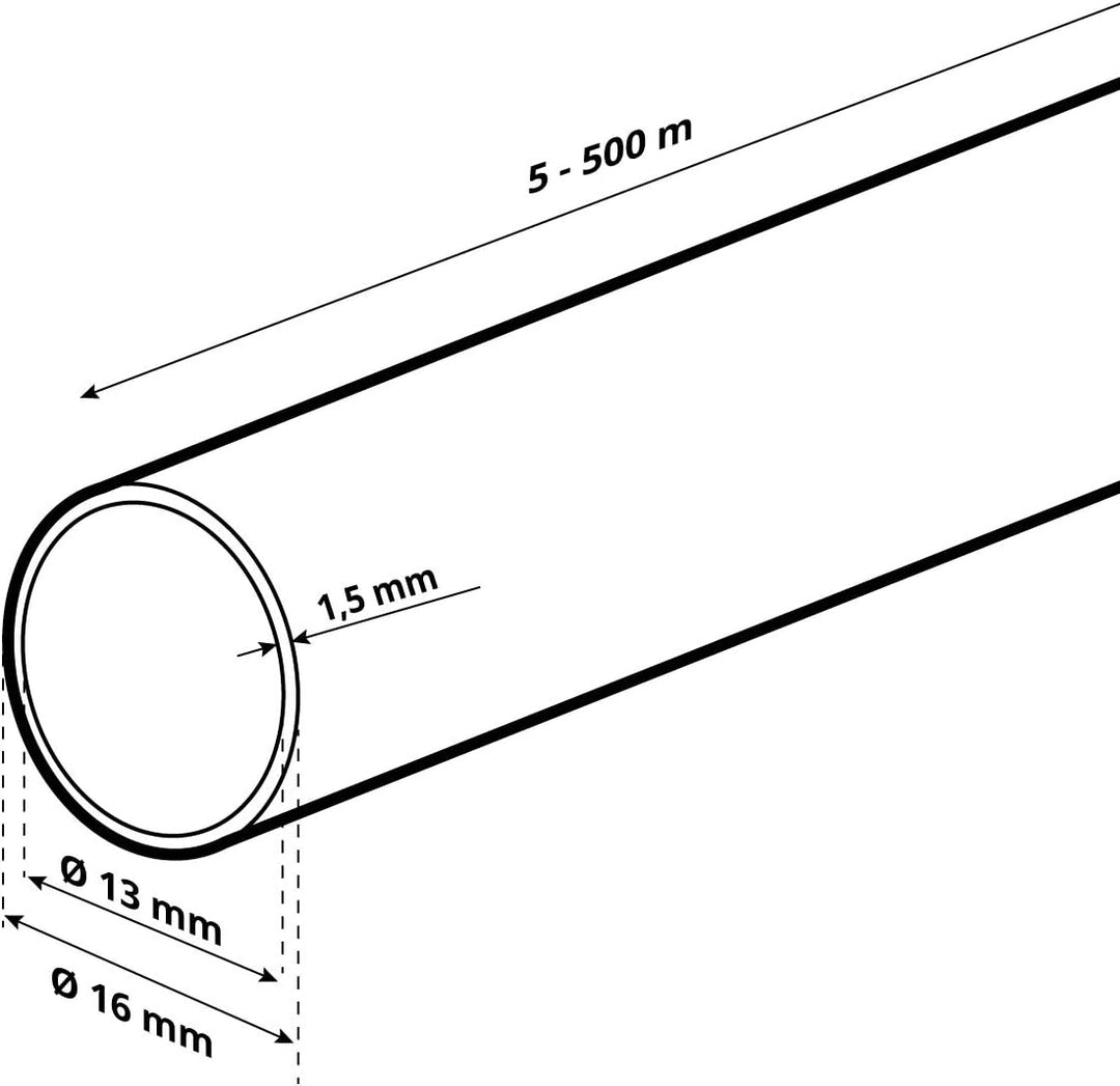 HOLZBRINK Verlegerohr Brauchwasserleitung für Sprenklersysteme, Kunststoff, Durchmesser: 16mm - 5/8