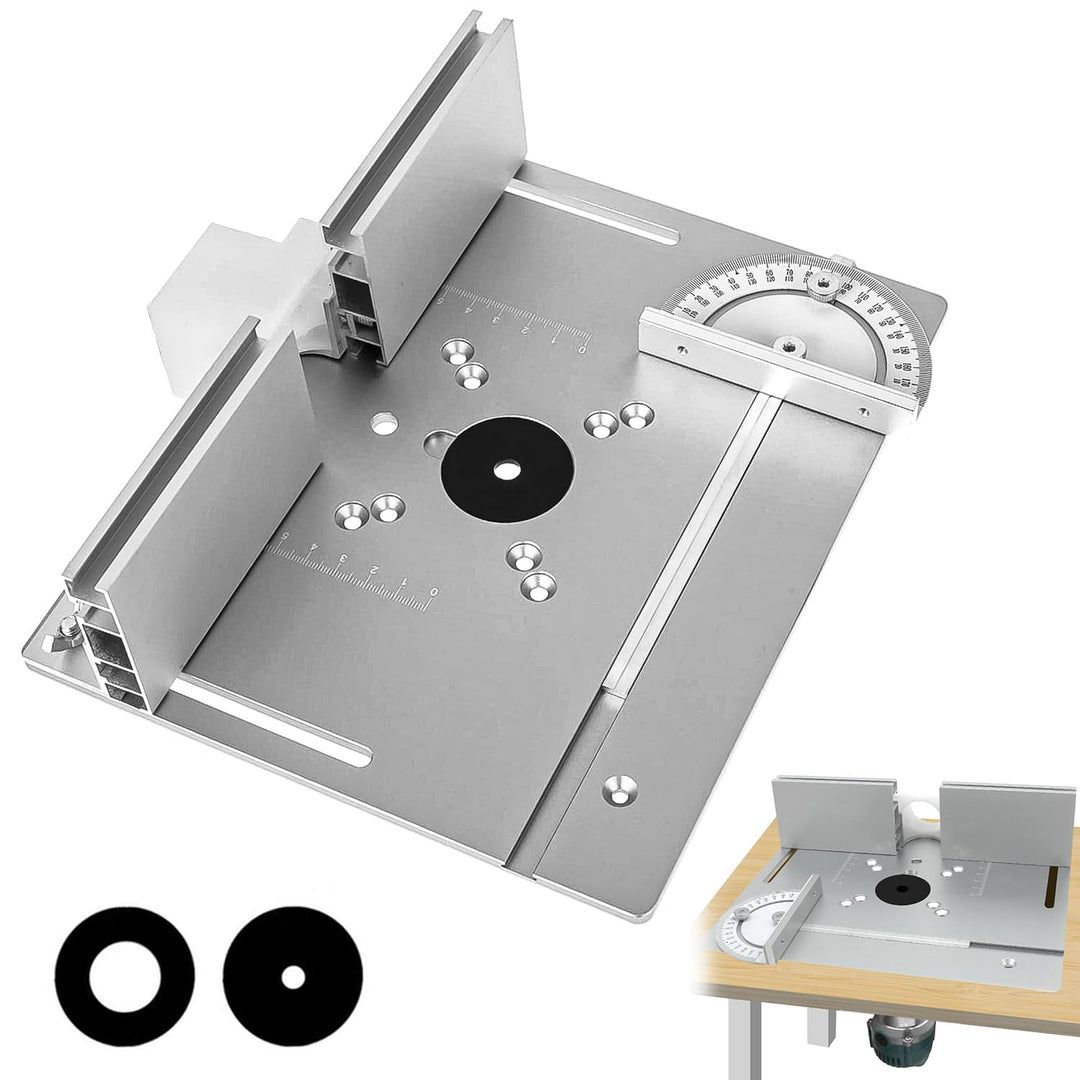Frästisch Einlegeplatte Set, Aluminium FräStisch für Oberfräse mit Halterung Fasenmoment, Tischfräse