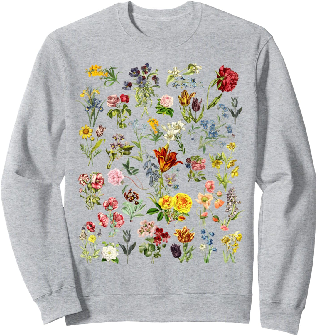 Botanischer Blumendruck Sweatshirt