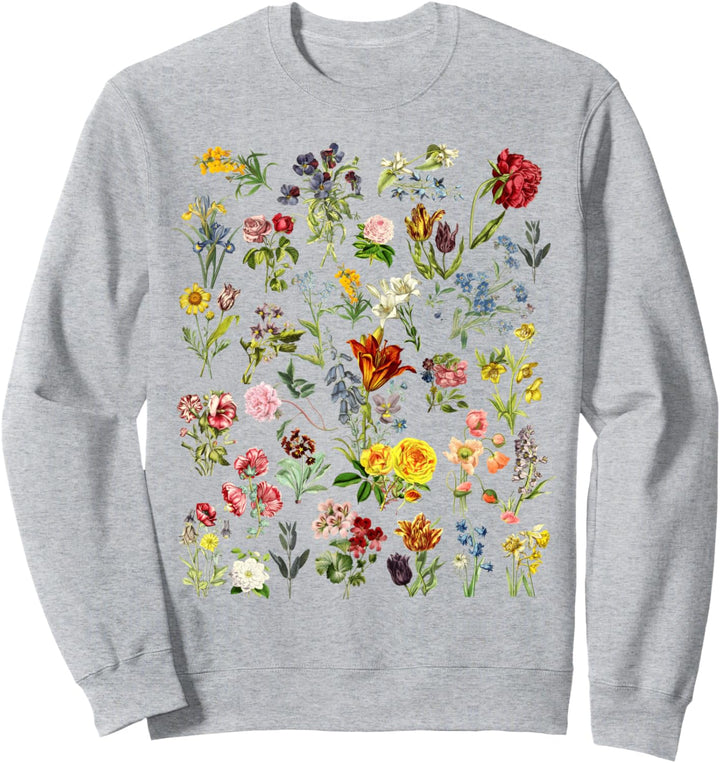 Botanischer Blumendruck Sweatshirt