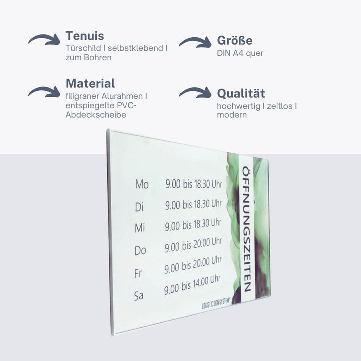Türschild Tenuis für Büro (DIN A4 quer), DIN A4 quer