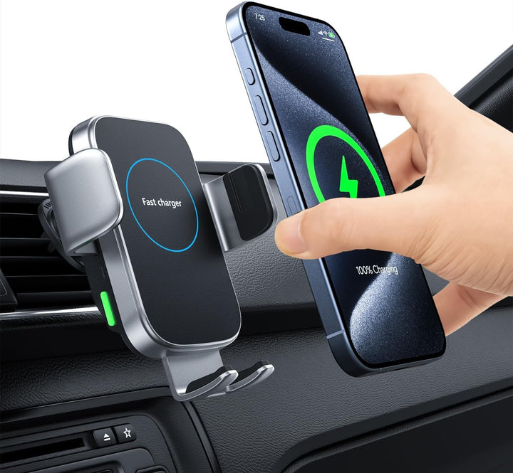 Hinyx Kabelloses Auto Ladegerät, Auto Handyhalterung Mit Ladefunktion Automatischer Induktion, Qi 15