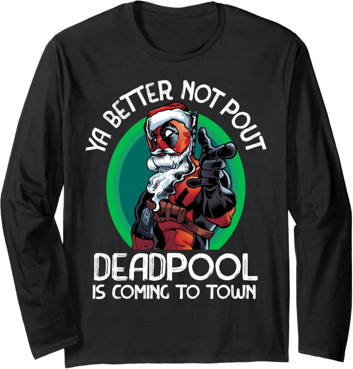 Marvel Deadpool Is Coming To Town Weihnachten Langarmshirt