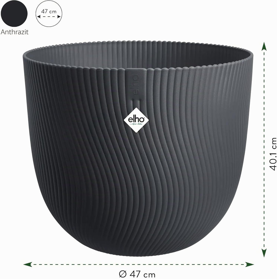 elho Sereh Round 47 - Flower Pot for Indoor and Outdoor Use - 100% Recycled Plastic - Diameter 47.0