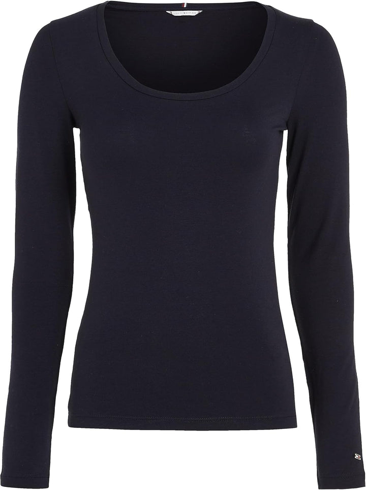 Tommy Hilfiger Damen Langarm Strickoberteile L Blau (Desert Sky), L Blau (Desert Sky)