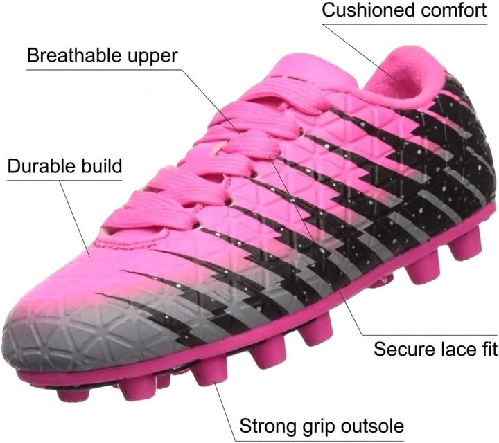 Vizari Bolt Fg pink Grösse 4 Fussballschuh, Rosa/Schwarz/Silber, 35 EU