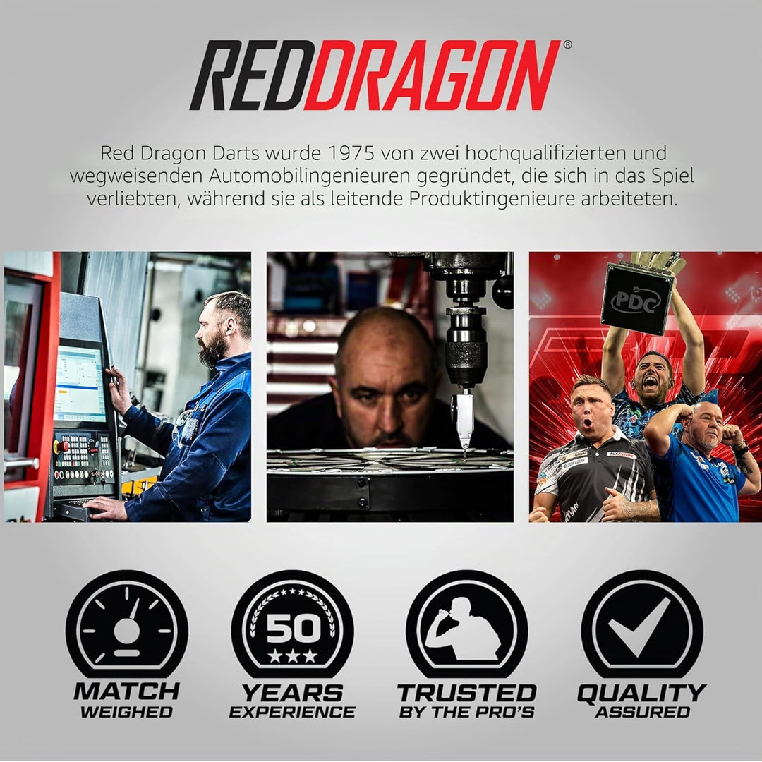 RED DRAGON Razor Edge Series Dartpfeile Tungsten Profi Steel Darts mit Flights und Schäfte 26 g 1, 2