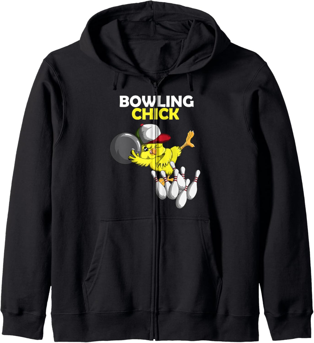 Bowling Chick Chicken Hühnchen Küken Hähnchen bowlt Sport Kapuzenjacke