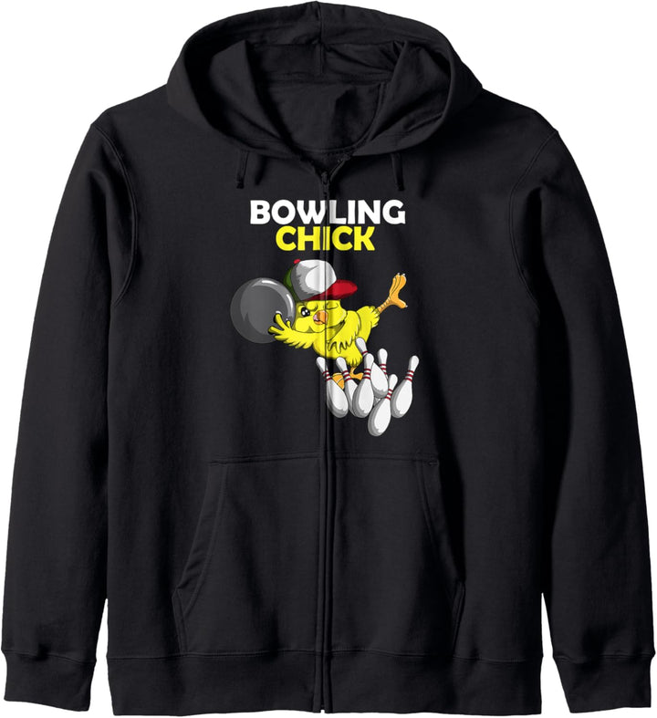 Bowling Chick Chicken Hühnchen Küken Hähnchen bowlt Sport Kapuzenjacke