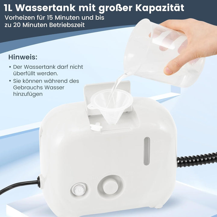 COSTWAY Dampfreiniger 1500W, Dampfdruck: 3 bar, Aufheizzeit: 15s, Temperatur: bis zu 180℃, Tank: 100
