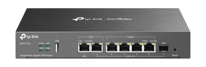 TP-Link ER707-M2 Multi-Gigabit VPN Router (1× 2,5G WAN, 1× 2,5G WAN/LAN, 1× SFP, 4× Gigabit WAN/LAN,