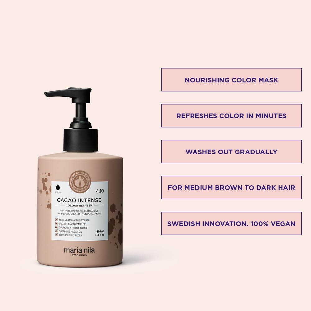 Maria Nila Colour Refresh Farbmaske Cacao Intense | Haarmaske Intensive Haartöne für Mittelbraunes-D