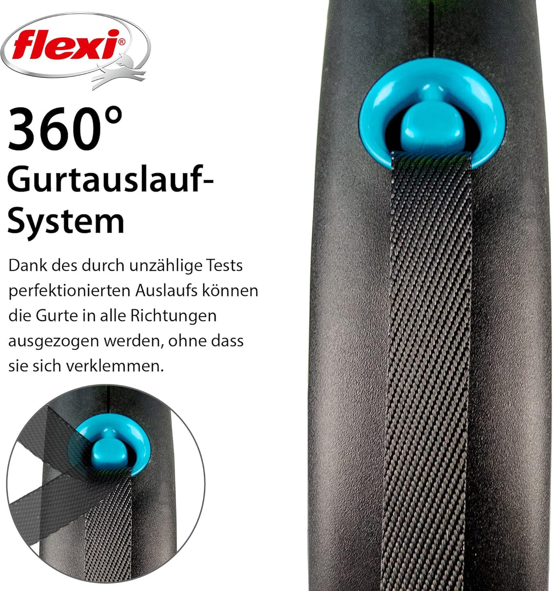 flexi Rollleine Design - Schwarz/Blau, Large L: 5m (max. 50kg), L: 5m (max. 50kg)