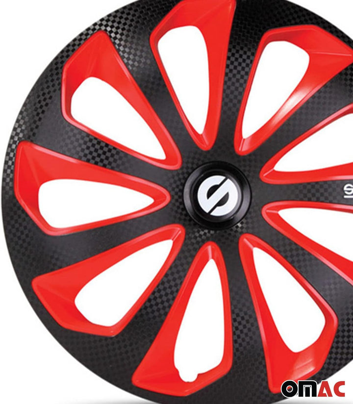 Satz Sparco Radzierblenden Sicilia 16-Zoll Schwarz/Rot/Karbon
