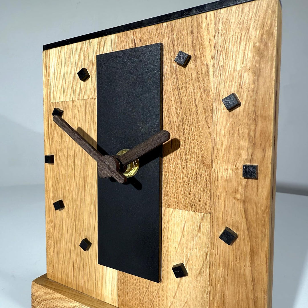 FLEXISTYLE Modern standuhr klein aus Holz Eiche Wohnzimmer Badezimmer (Style 11), Style 11