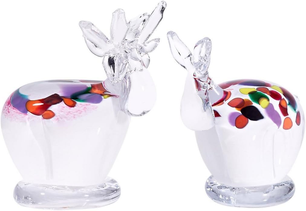 CRISTALICA Glasfigur Elch weiss 12cm