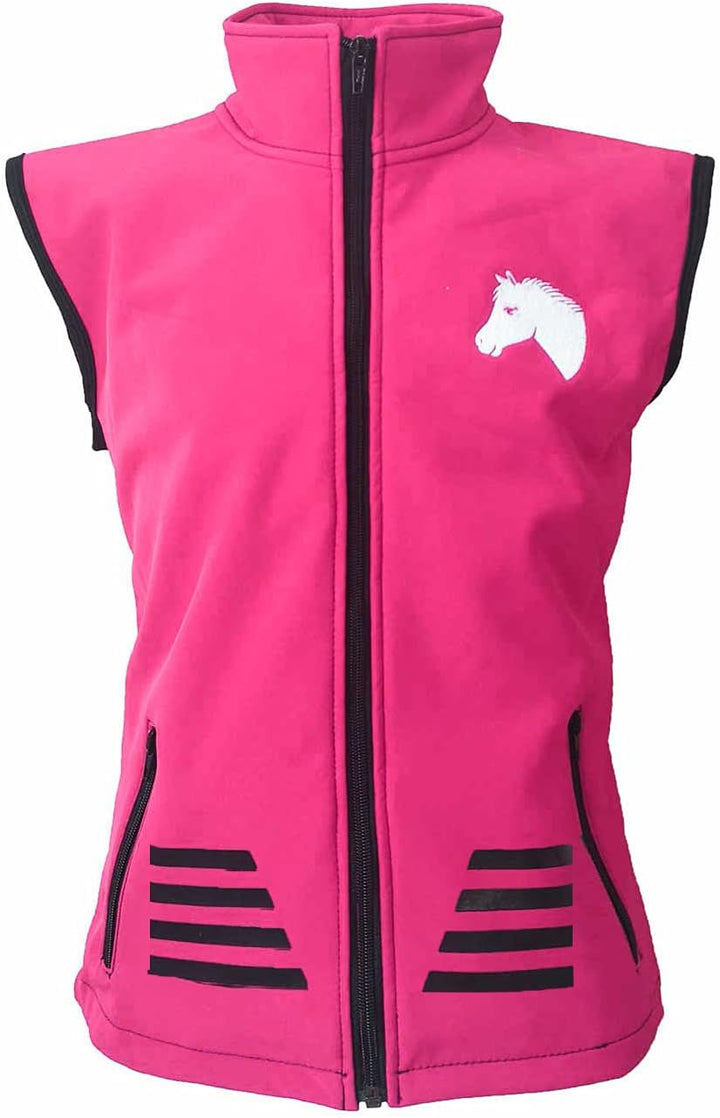 MS-Trachten Kinder Softshell Reitweste Juli Meshfutter tolle Farben 146-152 Rosa, 146-152 Rosa