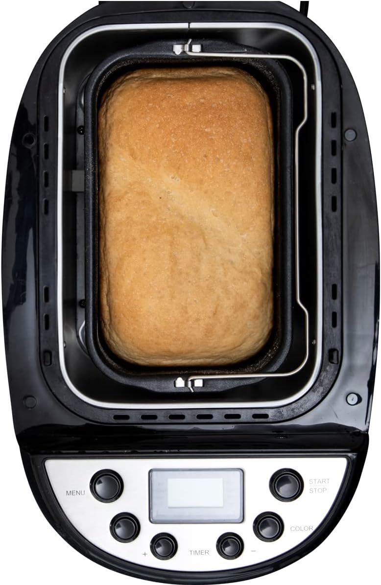 Gastronoma 18260001 Brotbackautomat, Brotbackmaschine 12 digitale Programme, automatisches Zutatenfa