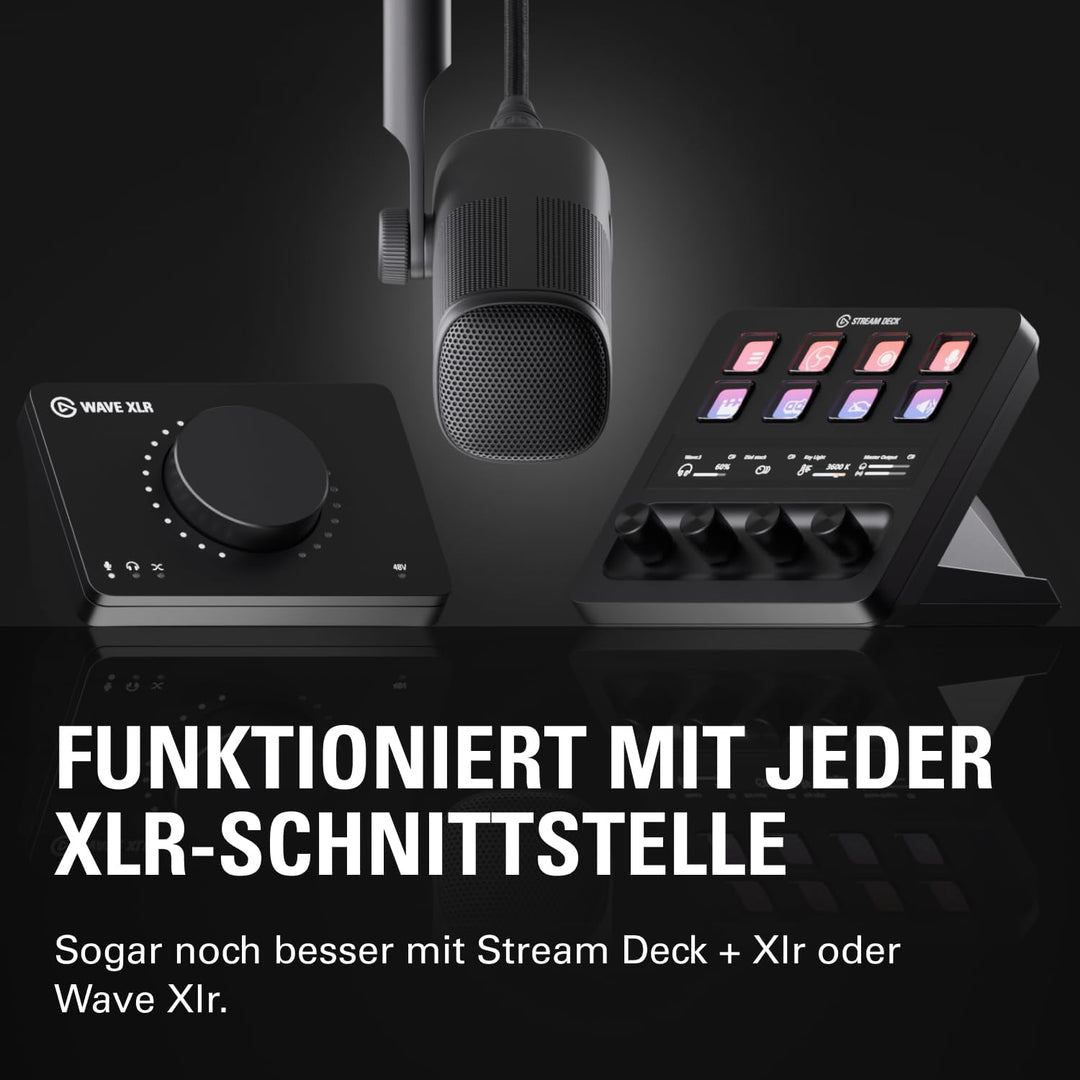 Elgato Wave DX – Dynamisches XLR-Mikro, nierenförmige Richtcharakteristik, unterdrückt Hintergrundge
