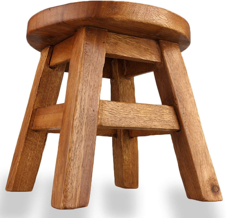 ART-CRAFT KH164 Kinderhocker Holz Schemel mit Tiermotiv Giraffe und Schmetterling bemalt und beschni