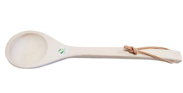 Sauna Schöpfkelle Saunakelle aus Weichholz 40 cm mit Lederriemen