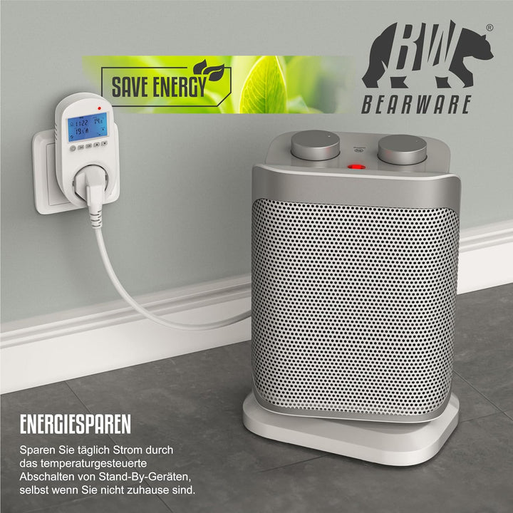 Bearware Steckdosen-Thermostat - Steckerthermostat - Digital Plug In Thermostat - individuell progra