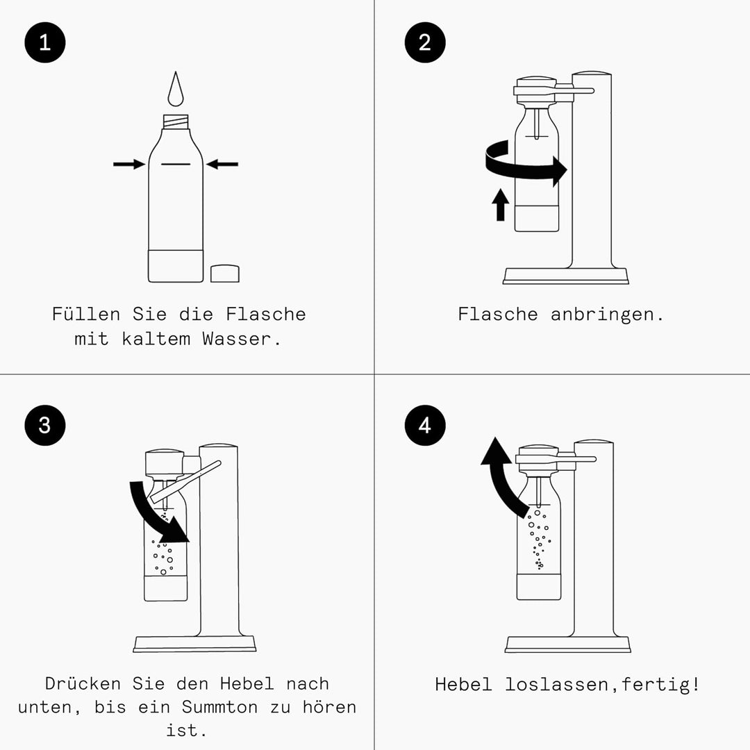 Aarke To-Go Bottle Edelstahl Trinkflasche für stille &amp; sprudelnde Getränke, kompatibel mit Aarke Car