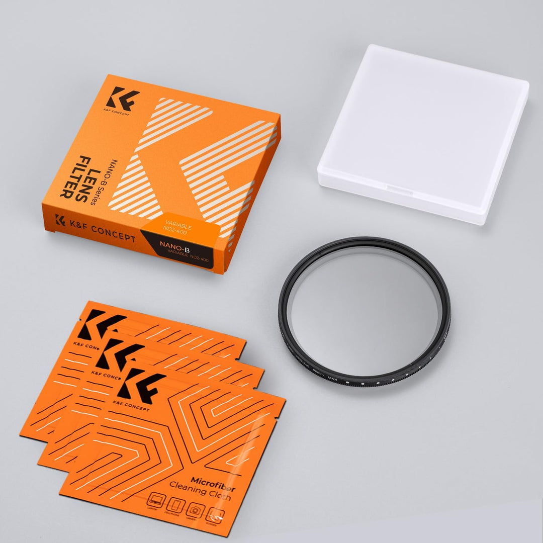 K&F Concept B-Serie 67mm ND Filter Variabler ND2-ND400 (1-9 Stop) Slim Neutral Graufilter, 67mm