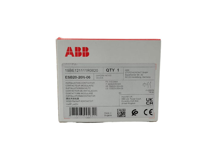 RASMACOR | ABB | Einbaukontakt ESB20-20N-06 | AC/DC-Schütz 2NO 230V | 20A 2-polig | DIN-Montage | 18