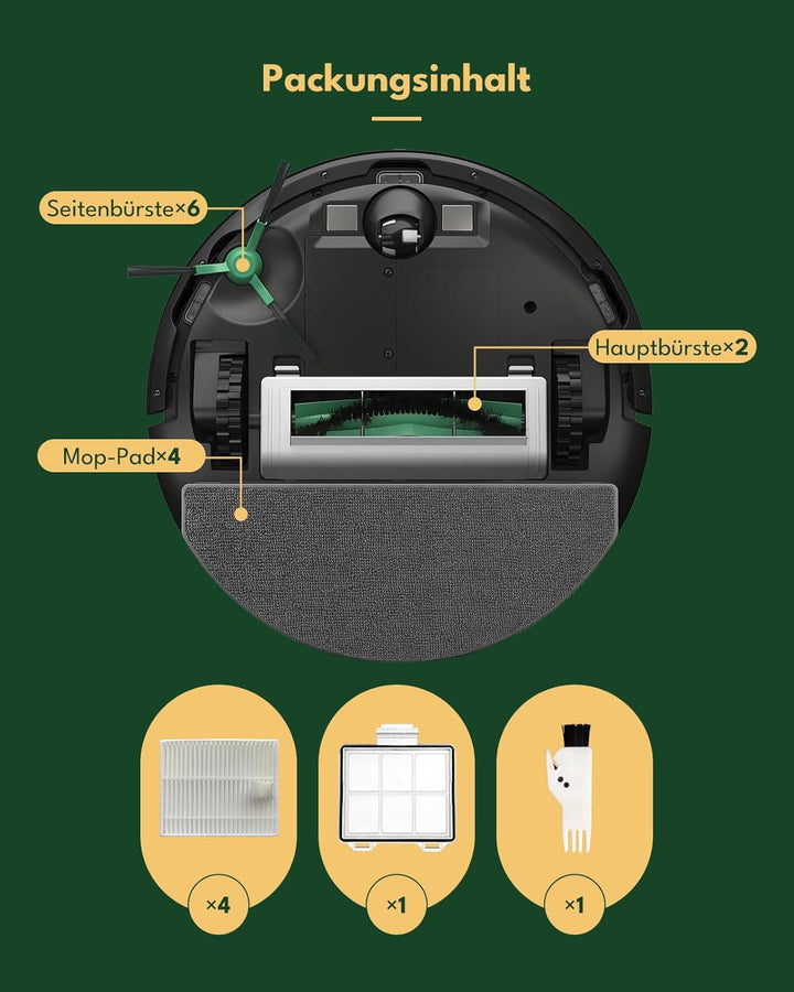 18 Stück Zubehörset für iRobot Roomba 105 Combo und Roomba Combo Essential Y0112,Y0110,Y0140,Y011240