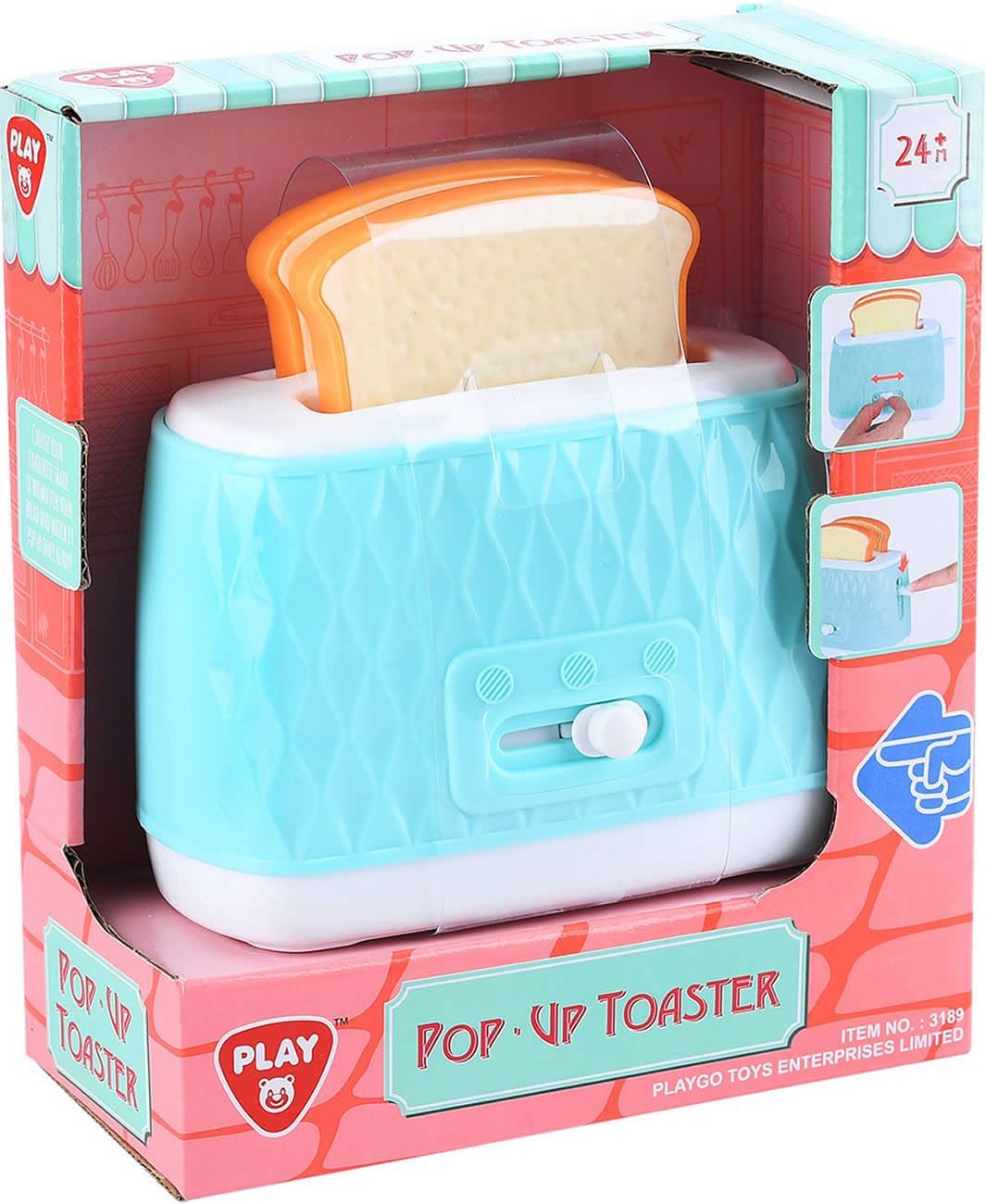 Pop-Up Toaster 3-TLG von PLAY m. Funktionen Toastscheiben Kinder Küchengerät +2J