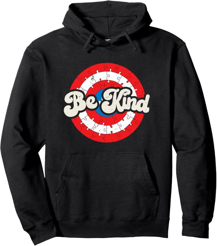 Be Kind Anti-Mobbing kreisförmige Form Autismus Puzzle Pullover Hoodie