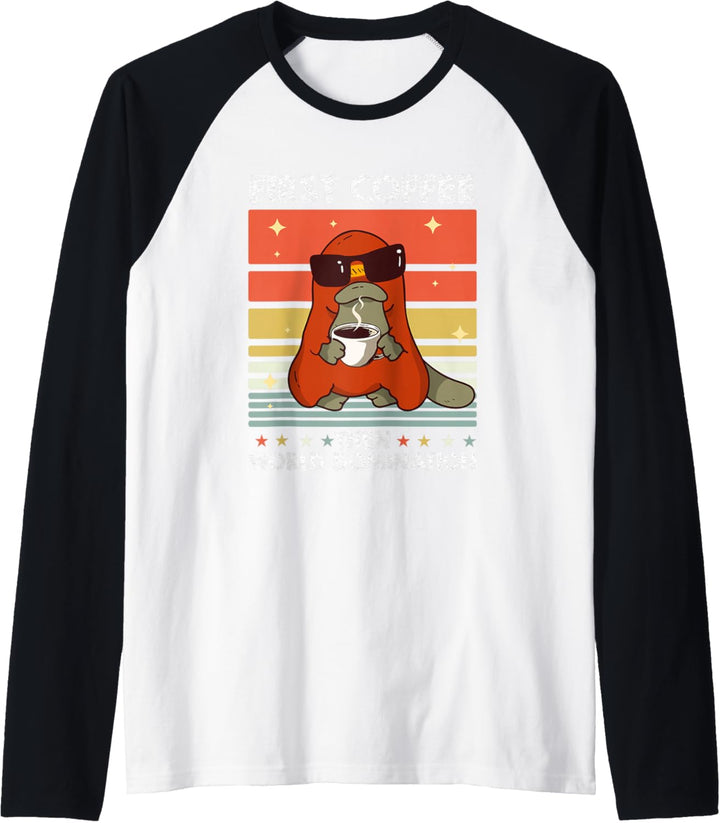 Retro Schnabeltier Sonnenbrille Kaffee - Vintage Platypus Raglan