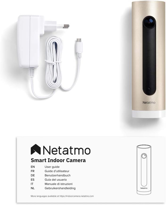 Netatmo Smarte Überwachungskamera Innen mit Wandhalterung, WLAN, Full HD, Bewegungserkennung, Nachts