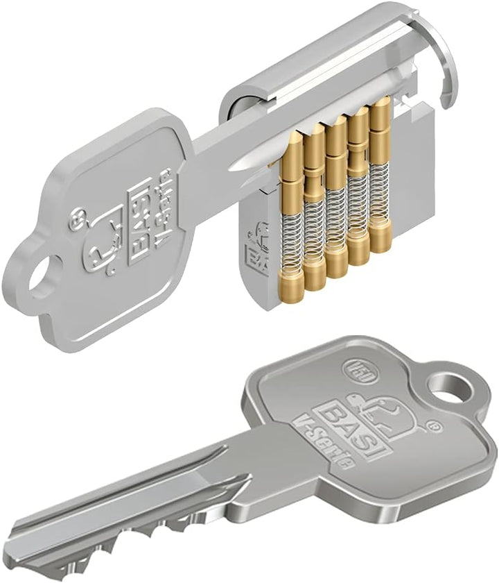 BASI | 2er SET V50 Profil-Doppelzylinder 30/40 mm | Gleichschliessend | Profilzylinder | Türzylinder
