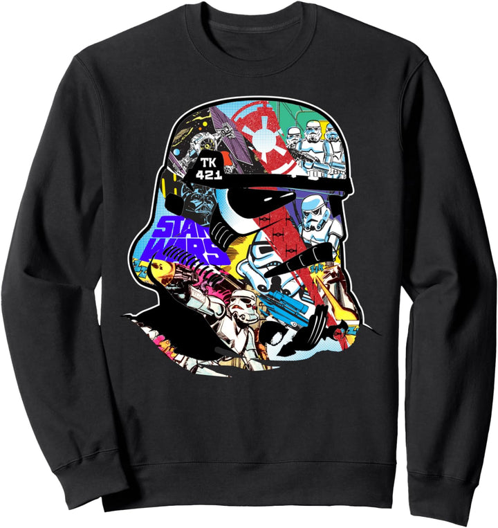 Star Wars Trooper Comic Helmet Side Portrait Sweatshirt