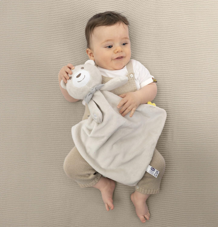 Chicco Spiel Maxi Doudou, Plüschspielzeug aus weichem Samt in Form eines Teddybären, mit klassischer