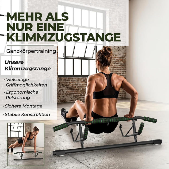 Klimmzugstange Türrahmen ohne Schrauben I Liegestützbrett Set – Home Gym Fitnessgeräte für Zuhause –