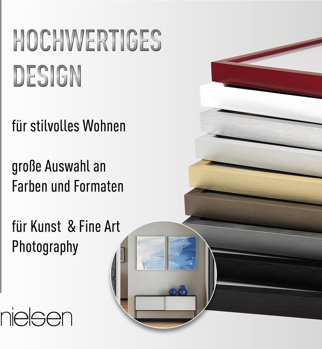 nielsen Aluminium Bilderrahmen C2, 42x59,4 cm (A2), Eloxal Schwarz Glanz 42 x 59,4 cm (A2) Eloxal Sc