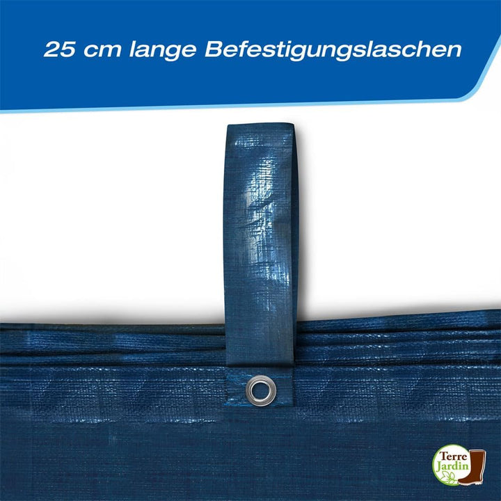 Terre Jardin Abdeckplane für Pool, rechteckig, 9 x 4 m Pour piscine 9 x 4, Blau 9 x 4