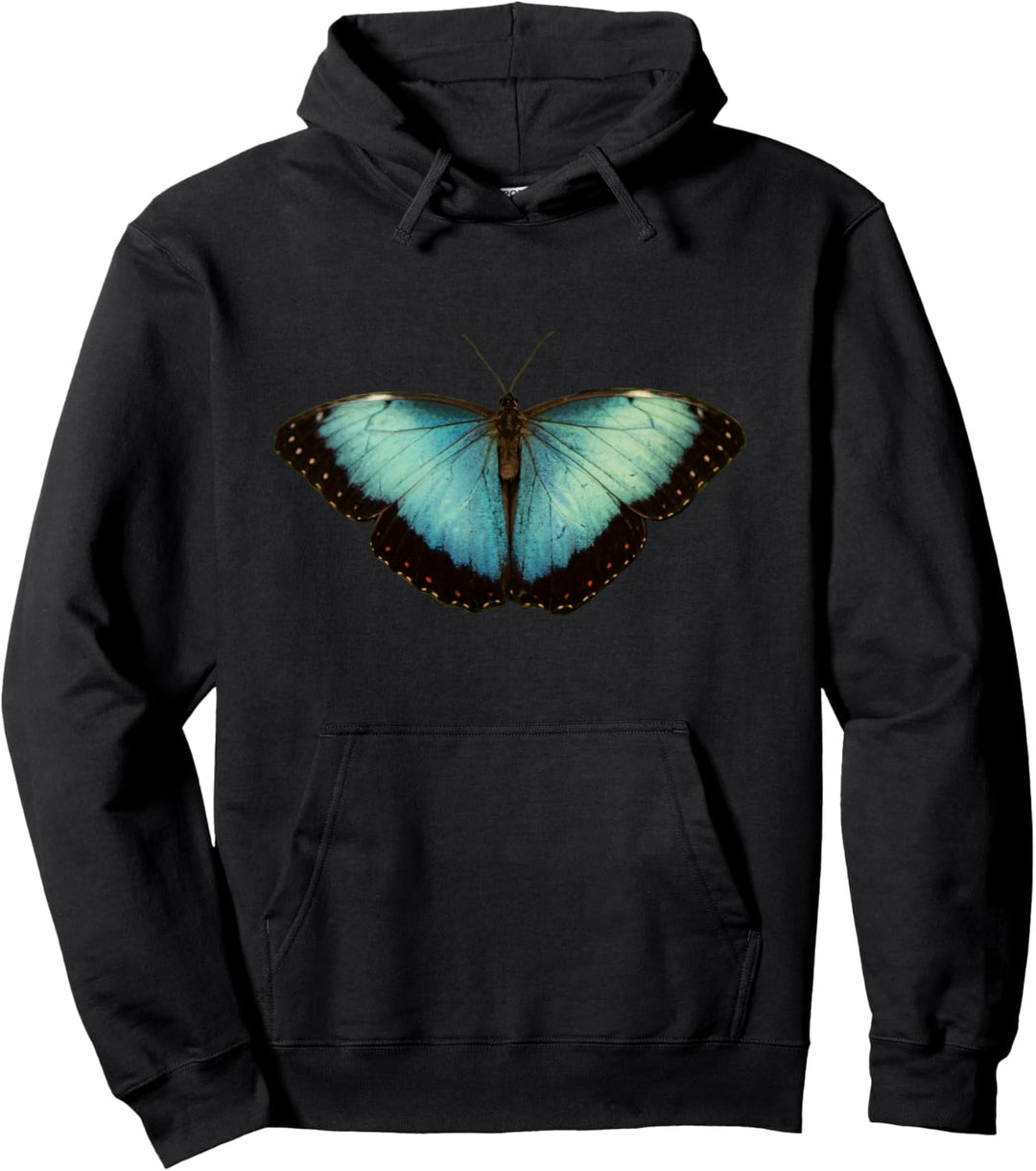 Schmetterling Morpho pheleides, blauer Schmetterling Pullover Hoodie