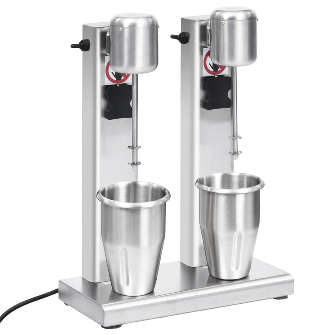 milkshake mixers - VDXL Milkshake mixer met dubbele bekers roestvrij staal 2 L - Zilver