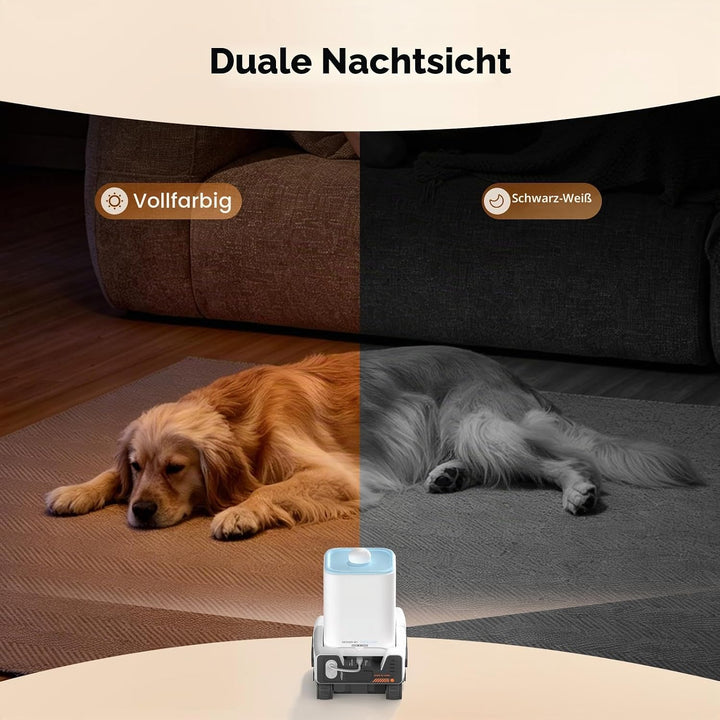 Pmate Haustier Begleiter Roboter mit 2-Wege-Audio & Nachtsicht Haustier Kamera mit KI-Pet-Tracking H