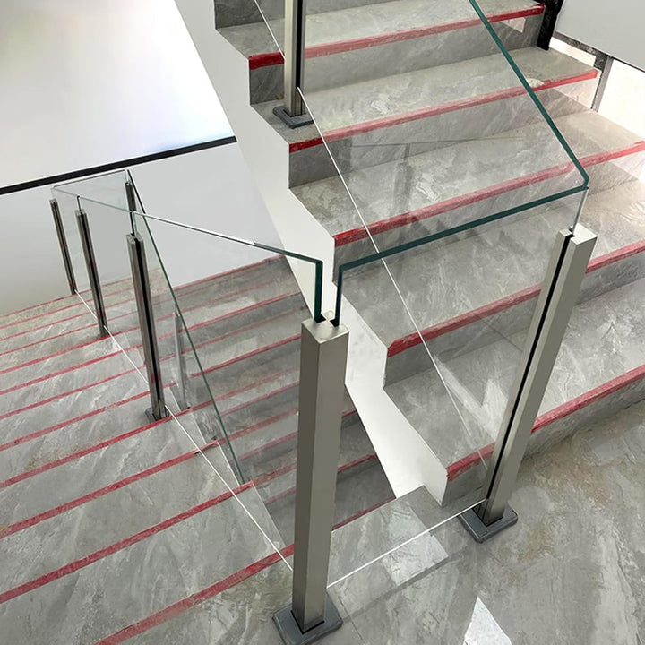Cvter aus Edelstahl Glasgeländer pfosten mit Einsteckenden 80cm – Schwerlastbereich Glasmontageklemm